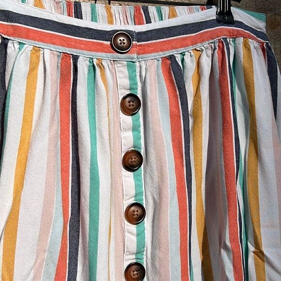 A.N.A. Women's Multicolor Striped Hi-Low Skirt - Picture 2 of 7